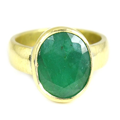 Anneau ovale vert émeraude naturelle plaqué or, cadeau idéal mixte
