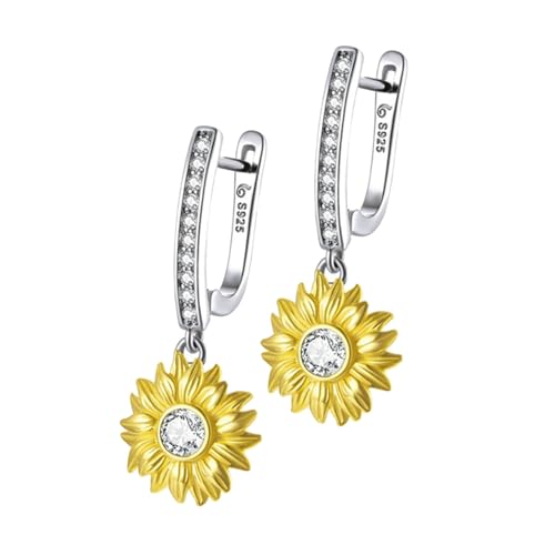 Pendientes de flores colgantes joyas de plata para iluminar el look diario de las mujeres
