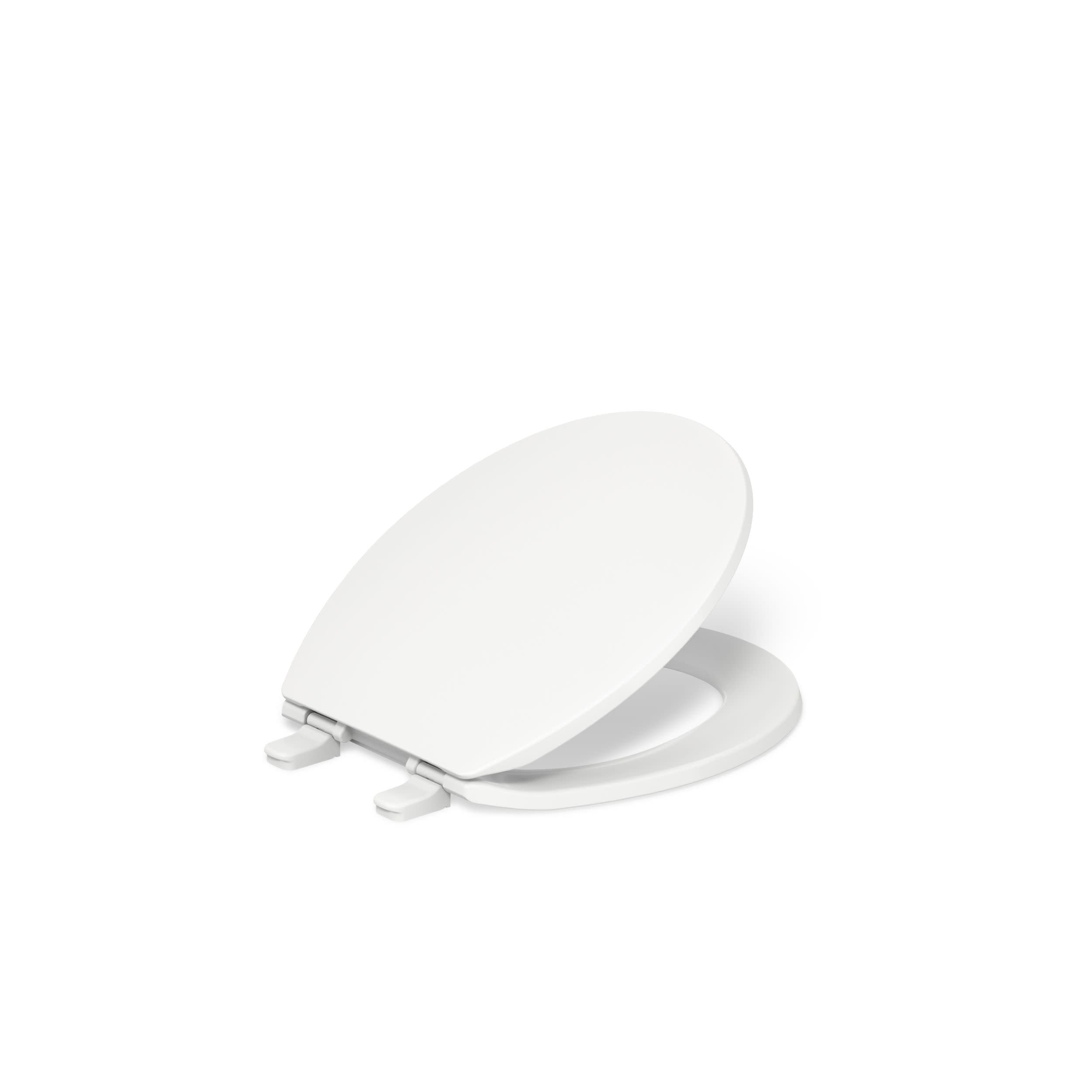 KOHLER K-4775-0 Brevia Round Toilet Seat with Quick-Release Hinges And Quick-Attach Hardware For Easy Clean, White