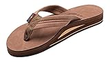 Rainbow Sandals Ladies Luxury Leather - Double Layer Arch Support with 1' Strap, Nogales Wood, Ladies size M / 6.5-7.5