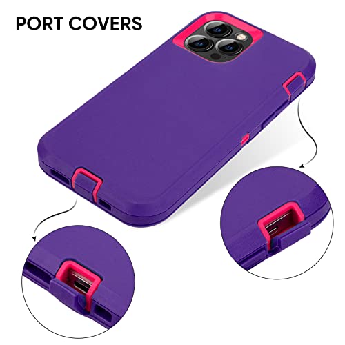 Coque iPhone 12 / 12 Pro silicone et PC rigide violet et rose Maxcury - 7