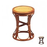 Zekono 籐椅子 スツール 腰掛け 籐製 軽い 和風 A 和モダン アジアン ナチュラル ラタン 業務用 ホテル 旅館 温泉 脱衣所 脱衣場 洗面所 父の日 敬老の日 誕生日 プレゼント 母 祖母 父 祖父 (ハニーカラーウエストドラム)