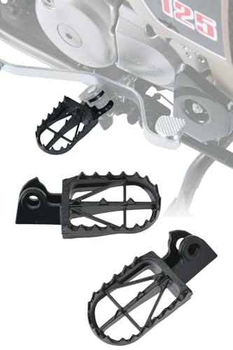 ジータレーシング(ZETA RACING) CT125 (JA55/JA65),CL250/CL500 ワイドフットペグ クロモリ Mid(純正相当) 前後幅約50mm 安定ライディング スタンディング 排泥性 クロモリ鋼 高強度 高耐久 D3021(旧品番D48-02-545) ダートフリーク DIRTFREAK ブラック