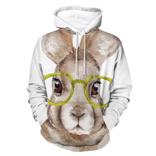 Hoodie Lapin UMENG pour homme et femme pull unisexe taille S