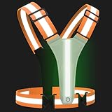 SAWNZC LED Reflective Vest Running Gear, 5 Colors Lights Up Running Vest for Night Walking Cycling Jogging, Adjustable Size for Men Women Kids, Rechargeable and High Visible (1, Orang)