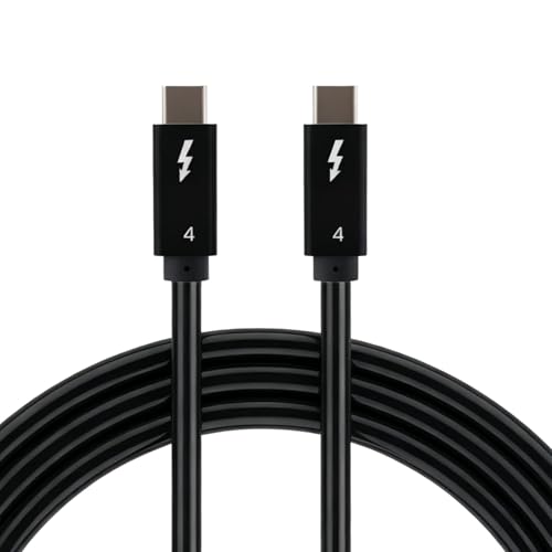 USB4 Cable 1.5m（4.9ft） 240W 40Gbps Thunderbolt 4/3 Compatible, USB C to USB C Fast Charging and Data Transfer Cord with 8K/60Hz Video, Compatible with iPhone 16/15, for MacBook, Dell, iPad, Surface