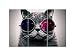 Amoy Art -3 panels Cut Cat with Glasses Wall Art Giclee Canvas Prints Animal Head Pictures Paintings on Canvas Stretched and Framed for Living Room Bedroom Home Decorations (8x16inch x3)
