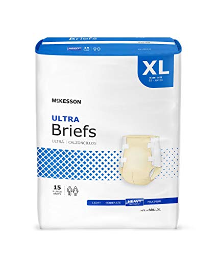 MCK Brand 30783101 Incontinent Brief Mckesson Hook And Loop Tab X-large Disposable Ultra Absorbency Brulxl Box Of 15
