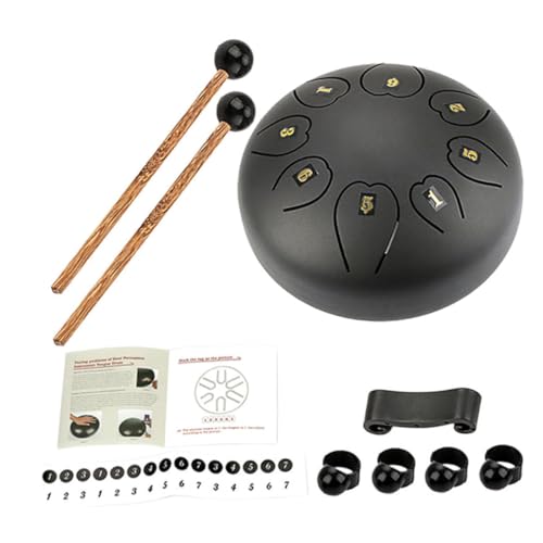 Steel Tongue Drum TOGEVAL Negro para Drumming Circles, Yoga y Actuaciones Musicales