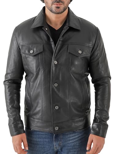Jild Classic Trucker Fashion Leather Jacket Men - Premium Suede Leather Shirt Style Coat Jacket2