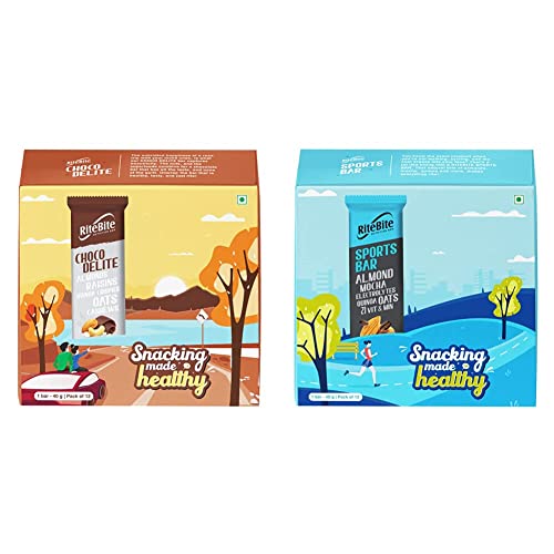 Image of RiteBite Choco Delite Bars (480 g, Pack of 12) & RiteBite Sports Bar 480g - Pack of 12