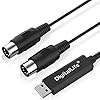 Digitallife BM1005 USB Type-A to 5-PIN MIDI Interface Converter Adapter – Metal