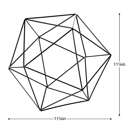 Torre & Tagus Polygon Iron Frame Decor Ball, Large, Black #TOP1