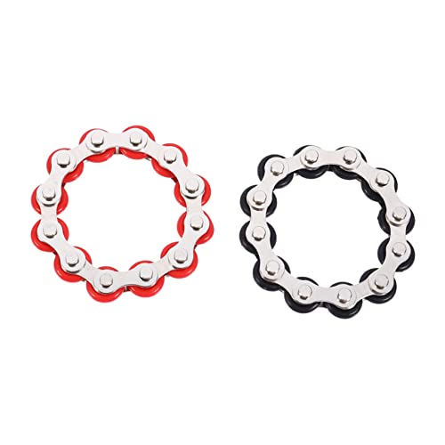 Supvox 2Stücke Metallkette Fidget-Ring Set