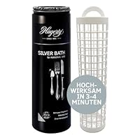 Hagerty Silver Bath Silbertauchbad mit Anlaufschutz 580 ml I Effektives Silberputzmittel für Besteck aus Silber oder versilbertem Metall I Silber-Reinigungsbad für erneuerten Glanz I mit Tauchkorb
