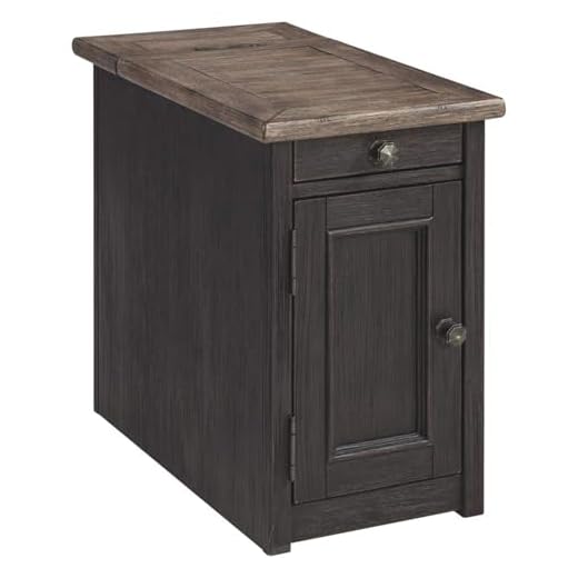Rustic Chair Side End Table with USB Ports
