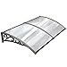 Produktbild MVPOWER Vordach Türdach für draußen Pultbogenvordach Überdachung Polycarbonat Transparentes Schwarz (190x98.5 cm)
