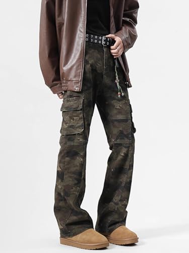 Men's Pants Spring American Retro Camouflage Multi-Pocket Casual Workwear High-Street Straight-Leg Trouser for Men3