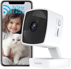 blurams 2K Wlan kamera überwachung innen, überwachungskamera innen Klappbare Innenkamera, Babyphone, Nachtvision, Zweiweg-Audio, Menschenerkennung, WiFi 6 2.4G/5G, Mit Alexa & Google Assistant