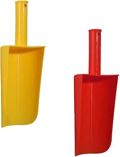 Gadpiparty 2 Pçs Pá De Areia De Praia De Plástico Cabo Curto Pá De Areia De Cabo Curto Colher De Areia Ferramentas Pesadas Kit Caixa De Areia Vermelho Amarelo Brinquedos De Pá Para