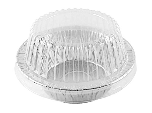 Durable Packaging Durable 5 3/4" Deep Aluminum Foil Pot Pie Pan Baking Tin W/Clear Dome Lid 50/Pk (Pack Of 50) #TOP8