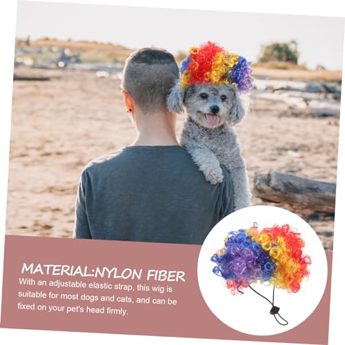 Peluca de payaso para perros disfraz de Halloween miniatura 6