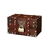 [RETRO-ERSCHEINUNGSBILD]: Antik-Finish, Leder mit Litschi-Narbung, Legierungsschnallen, verleiht ein Vintage-Feeling, perfekt für Büro, Wohnzimmer, Garage, Dachboden und mehr. Zur Aufbewahrung oder Innendekoration.