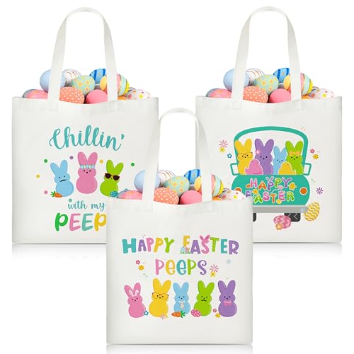 Sacs en toile de Pâques grand format Laffact avec poignées pour cadeaux de fête