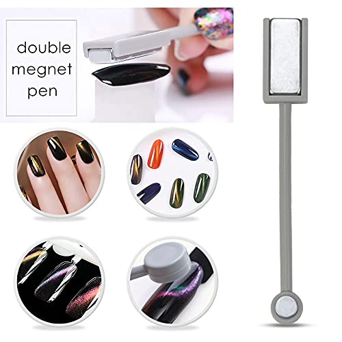 8 Pieces Nail Magnet Tool Set, Double-Head Flower Design Nail Magnet Pens Magnet Stick 3D Magnetic Cat Eye Gel Polish Nail Art, For Diy 3D Magnetic, Salon, Studio Or Home #TOP3