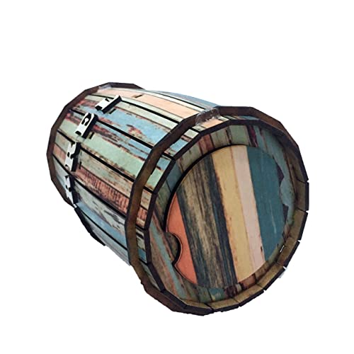 Pratik Dekor Barrel Piggy Bank Cash Coin Box Handmade Wooden Barrel Safe Money Bank Old Wood #TOP4