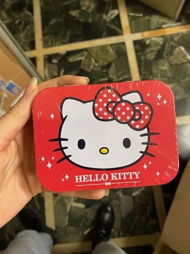 TAKE CARE - Hello Kitty, Boîte en Métal de Pansements, Pailletés, Prédécoupés, Enfants, Junior, Boite de 24 Pansements, 10,9 x 8 x H.2 cm