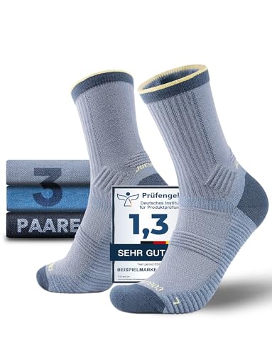 Juclise Sommer Dünn Coolmax Merino Wandersocken Kompression Anti Blasen Gepolstert Anti-Schweiß Atmungsaktiv Trekkingsocken Herren (DE/NL/SE/PL, Numerisch, 42, 47, Heller Denim + Denim + Eclipse) Juclise Sommer Dünn Coolmax Merino Wandersocken Kompression Anti Blasen Gepolstert Anti-Schweiß Atmungsaktiv Trekkingsocken Herren (DE/NL/SE/PL, Numerisch, 42, 47, Heller Denim + Denim + Eclipse)