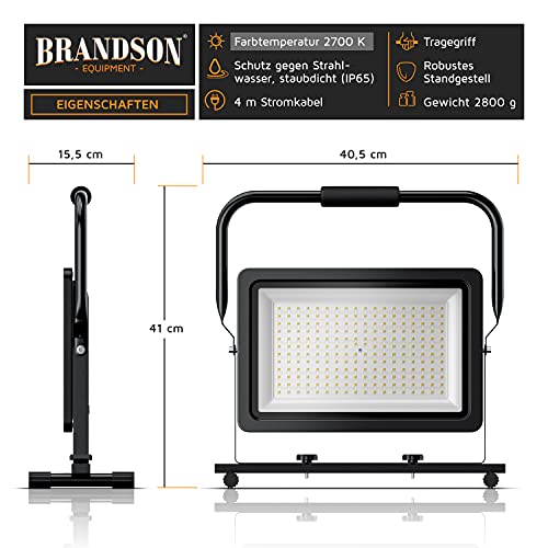 LED Baustrahler Brandson 150 Watt mit 12000 Lumen für außen