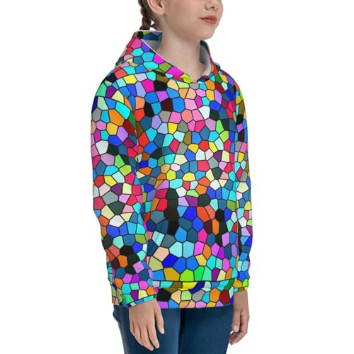 Colorful Tie Dye Stained Glass 2 Kids Pullover Hoodies Boys Sweatshirts Girls Athletic Clothes with Pocket3