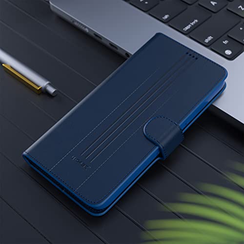 Image of U-Case Compatible with Xiaomi Redmi A2 Plus /Poco C51 / Poco C50 / Redmi A1 Plus Flip Cover | Leather Finish | Inside Pockets & Inbuilt Stand | Shockproof Wallet Style Magnetic Closure Blue