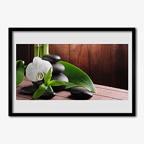 Affiche avec cadre 70x50 cm orchidée Tulup pour habiller un mur vide de salon avec cadre en MDF