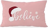 Vista 1 de HONLUNG, Fundas de almohada de Navidad, fundas de almohada rosas de Navidad, fundas de almohada de Navidad de 12 x 20 pulgadas, almohadas
