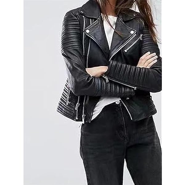 Adhdyuud Vrouwen Motorfiets Faux Lederen Jassen Herfst Zwarte Jas Lange Mouw Biker Ritsen Uitloper, Zwart, 3XL
