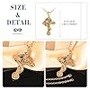 INFINIONLY Mens Stainless Steel Cross Necklace: Fashion Gold Cross inlaid Dragon Pendants for Teenagers - Hip Hop Skull Necklaces with 55cm Chain - Novelty Jewellery Vintage Accessories #1