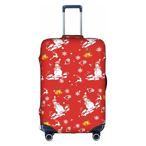 Travel Luggage Cover Christmas Snowman Xmas Deer Christmas Bell Snowflake Fashion Washable Baggage Suitcase Protector Fit For Luggage Small