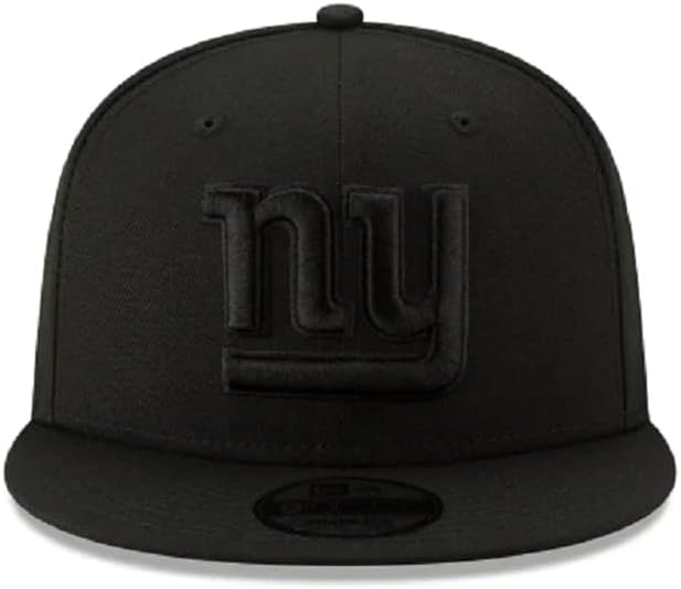 New Era NFL 9FIFTY Black On Black Adjustable Snapback Hat Cap One Size Fits All (US, Alpha, One Size, New York Giants) - Image 2