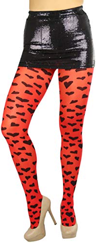 Image of ToBeInStyle Women's Valentine Day Themed Opaque Sheer Pantyhose w /Heart Love