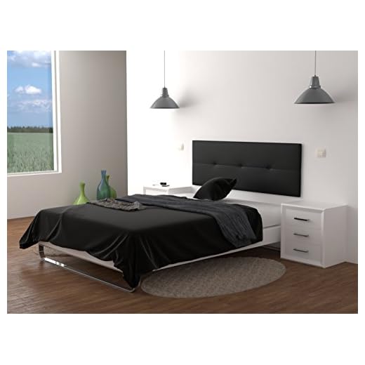 LA WEB DEL COLCHON - Cabecero tapizado Julie para Cama de 150 (160 x 55 cms) Negro
