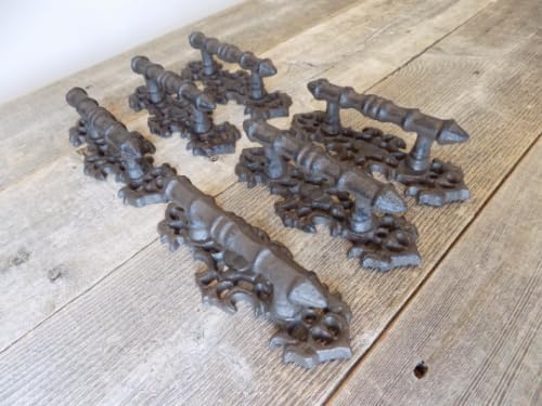 Vintage 6 Cast Iron Antique Style Fancy Barn Handle Gate Pull Shed Door Handles Pulls