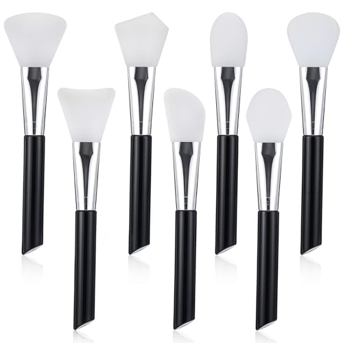 7PCS Silicone Mask Applicator, Multiple Black Silicone Face Brush, Facial Jelly Brushes for Skin...