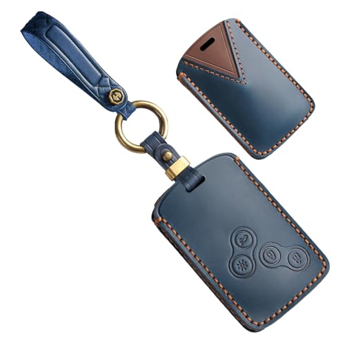 Étui porte-clés en cuir pour Renault Laguna et Megane : protection chic à 4 boutons