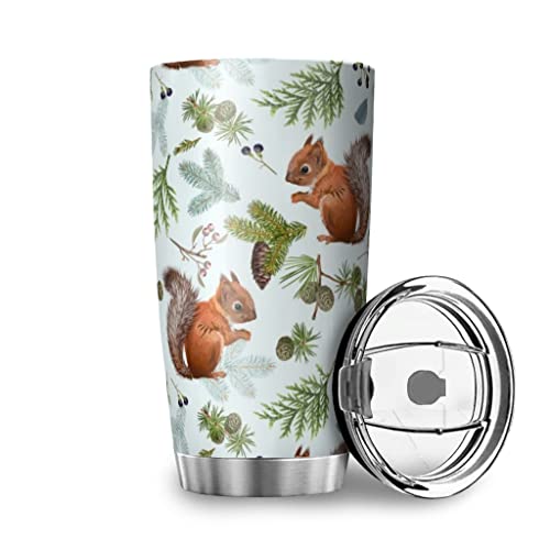Solmagi Squirrel Animal Stainless Steel Tumbler Vacuum Insulation Travel Tumbler With Lid Double Walled Coffee Mug Car Cup For Hot & Cold Drinks 20Oz #TOP29