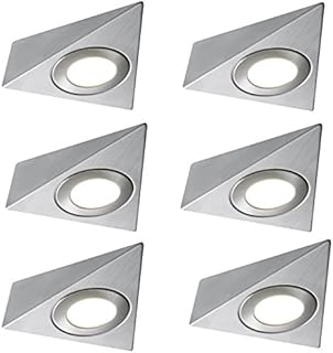 6 X LED Mains Triangle Light Kitchen Under Cabinet Unit Cupboard Cool White