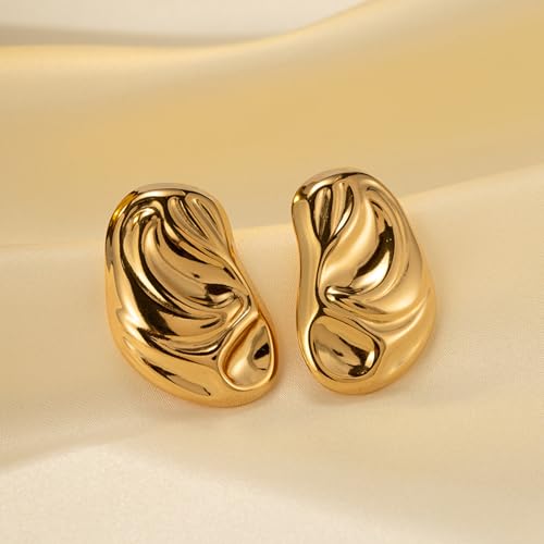 Big Chunky Gold Earrings for Women Geometric Earrings Vintage Statement Trendy Jewelry3