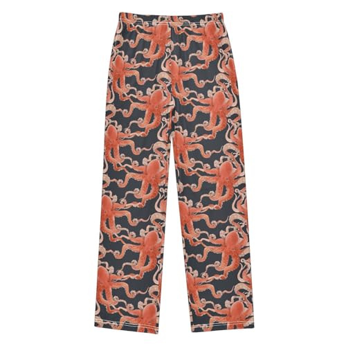 Watercolor Red Octopus Boys Pants for Kids Jogger Pants with Pockets S-XL